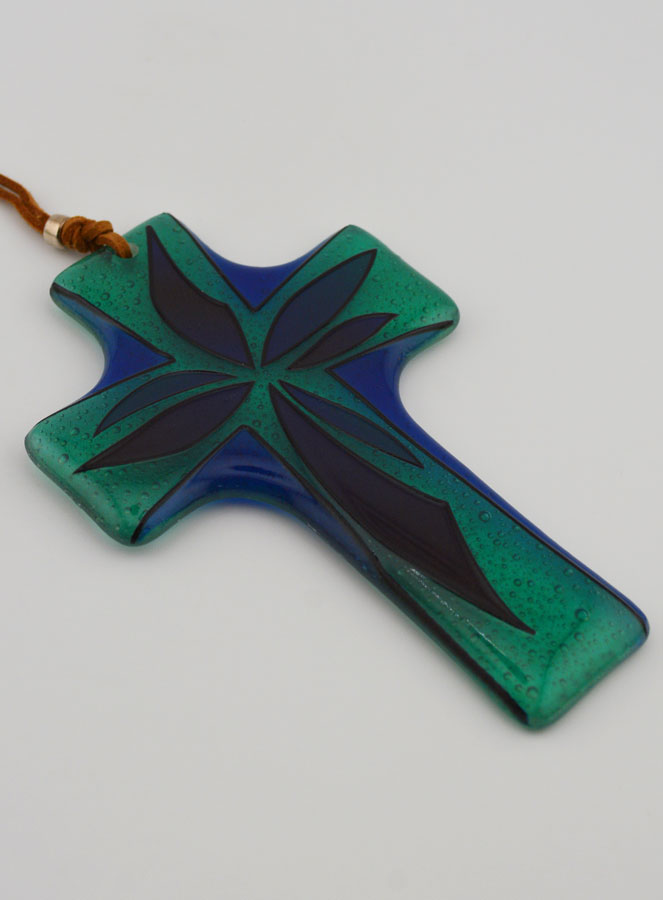 Croix en Verre Artisanale - 12 cm (pic 3)