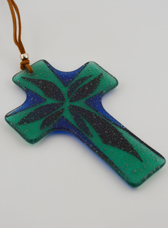 Croix en Verre Artisanale - 12 cm (pic 4)