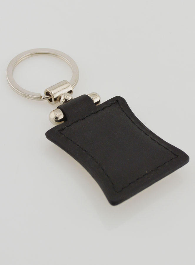 Porte-Clés Calice & Eucharistie en Cuir Noir et Médaille Argent (pic 4)