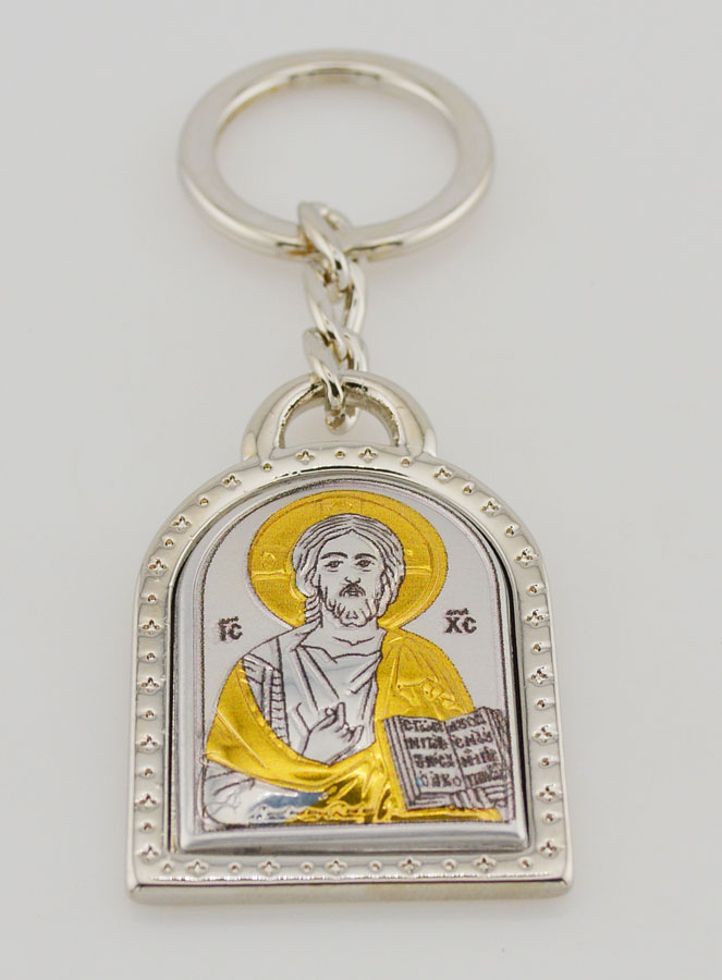 Porte-Clés du Christ Pantocrator - Argent Massif - 5 cm (pic 2)