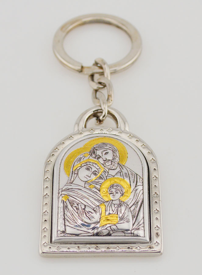 Porte-Clés de la Sainte Famille Orthodoxe - Argent Massif - 5 cm (pic 2)