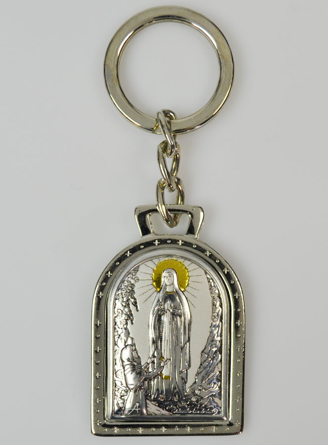 Porte-Clés Notre Dame de Lourdes - Argent Massif - 5 cm (pic 2)