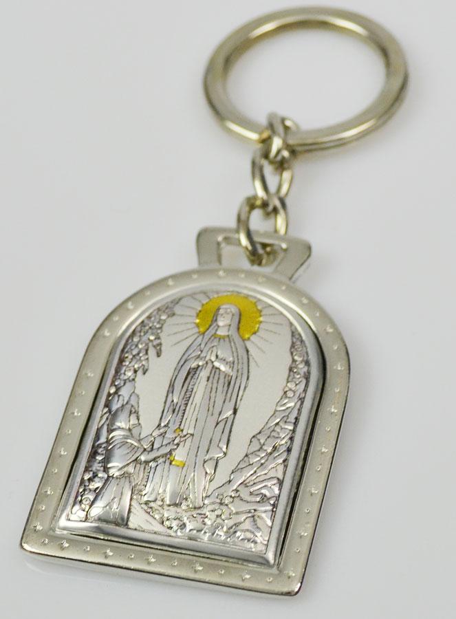Porte-Clés Notre Dame de Lourdes - Argent Massif - 5 cm (pic 3)