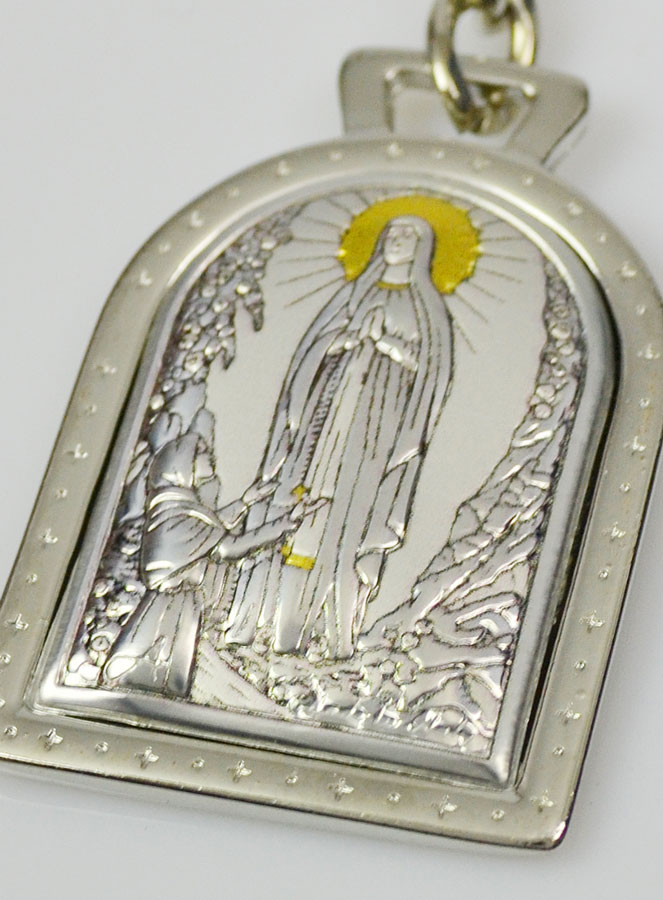 Porte-Clés Notre Dame de Lourdes - Argent Massif - 5 cm (pic 4)