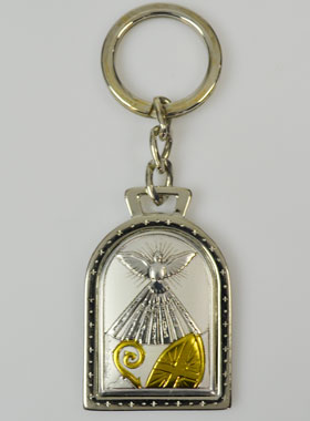 Porte-Clés Esprit Saint - Pape et Vatican - Argent Massif - 5 cm (pic 1)