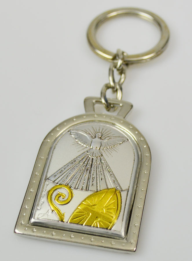 Porte-Clés Esprit Saint - Pape et Vatican - Argent Massif - 5 cm (pic 3)