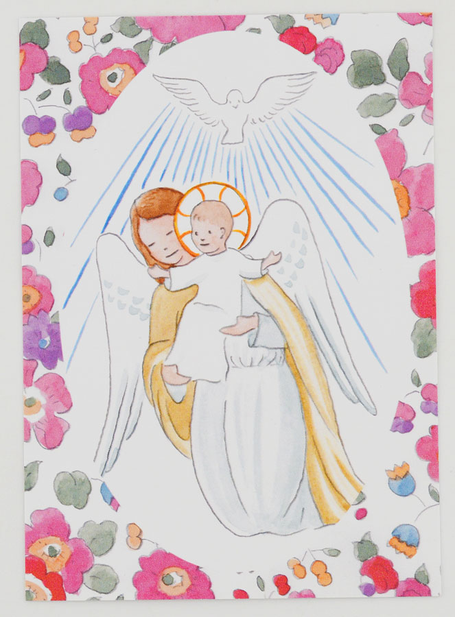 Carte de Baptême - Ange-Gardien Protecteur et Esprit Saint (pic 1)
