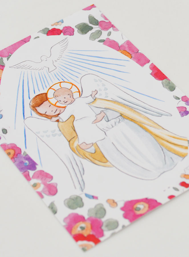 Carte de Baptême - Ange-Gardien Protecteur et Esprit Saint (pic 3)