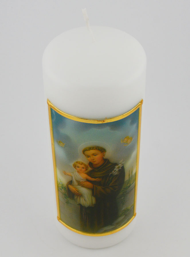 Cierge Religieux - Icône de Saint Antoine de Padoue - 15 cm (pic 2)