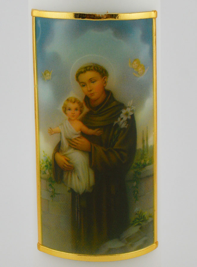 Cierge Religieux - Icône de Saint Antoine de Padoue - 15 cm (pic 3)