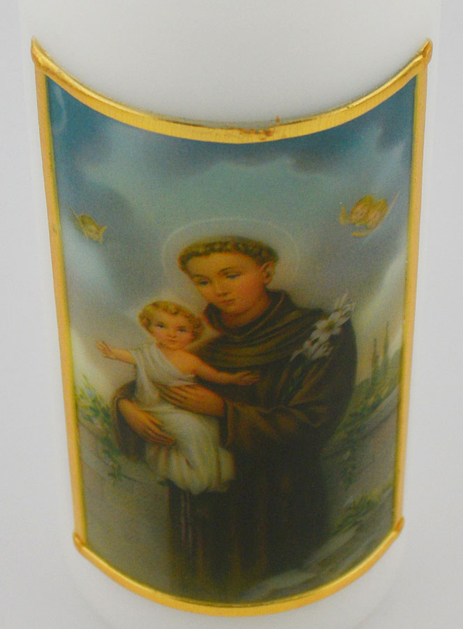 Cierge Religieux - Icône de Saint Antoine de Padoue - 15 cm (pic 4)