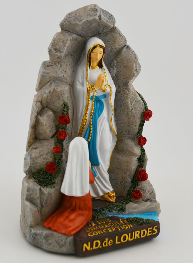 Statue Grotte des Apparitions Vierge Marie de Lourdes - 14 cm (pic 3)