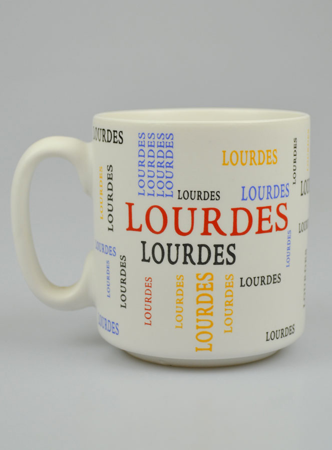 Mug de Lourdes - Lettres couleurs - 8 cm (pic 2)