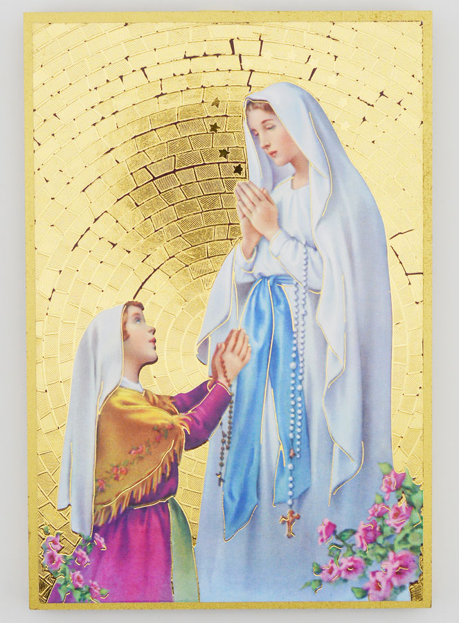 Cadre Icône Notre Dame de Lourdes - 15 cm (pic 1)