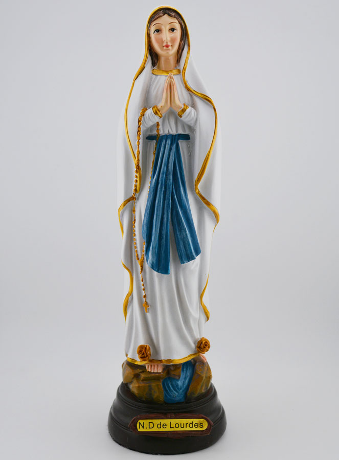 Statue Vierge Marie de Lourdes sur Socle - 30 cm (pic 1)