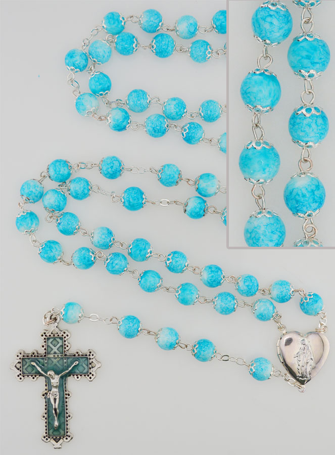 Chapelet en Perles Bleues Fashion en Emaux (pic 1)