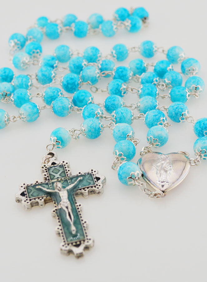 Chapelet en Perles Bleues Fashion en Emaux (pic 2)