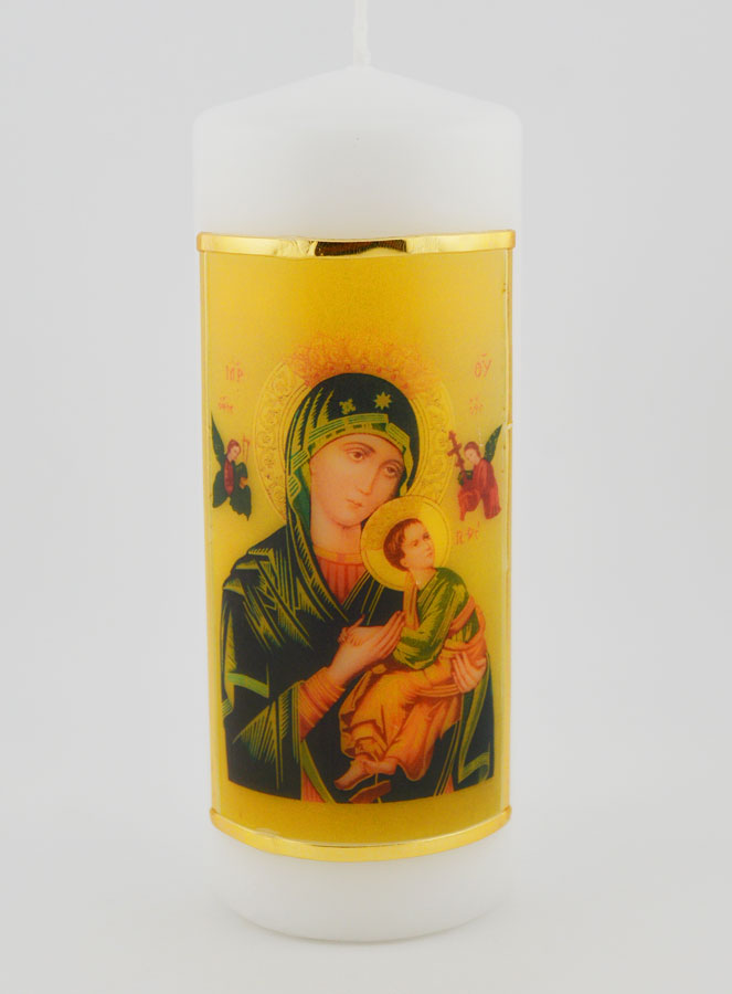 Cierge Religieux - Icône Notre Dame du Perpétuel Secours - 15 cm (pic 1)