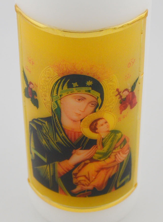 Cierge Religieux - Icône Notre Dame du Perpétuel Secours - 15 cm (pic 4)