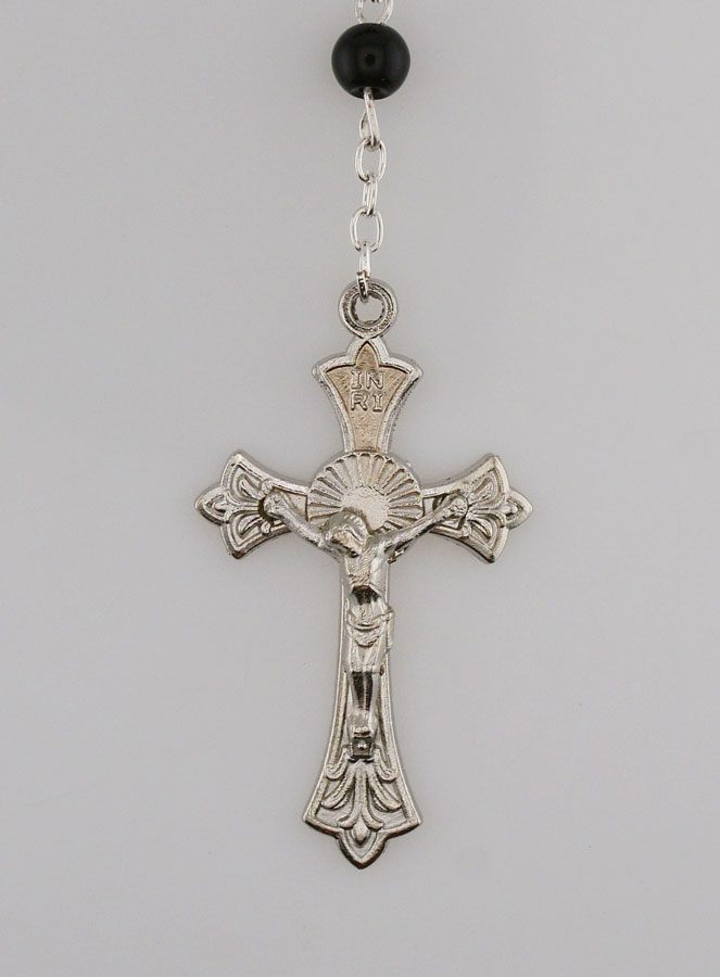 Chapelet de Lourdes en Perles Noires - 50 cm (pic 3)