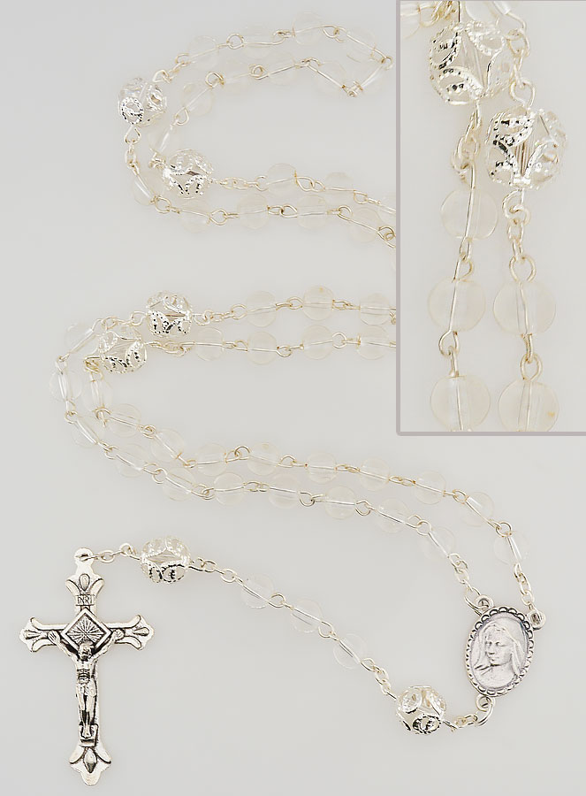 Chapelet de Lourdes en Perles de Cristal - 55 cm (pic 1)