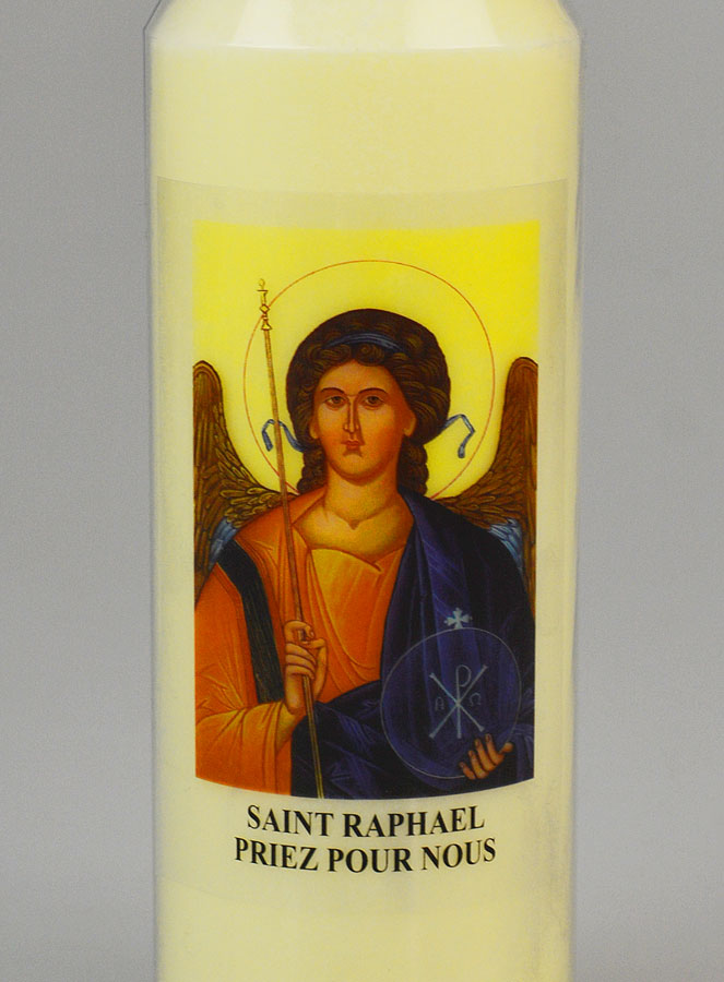 Bougie de Neuvaine Saint Raphaël Archange - 17.5cm (pic 3)