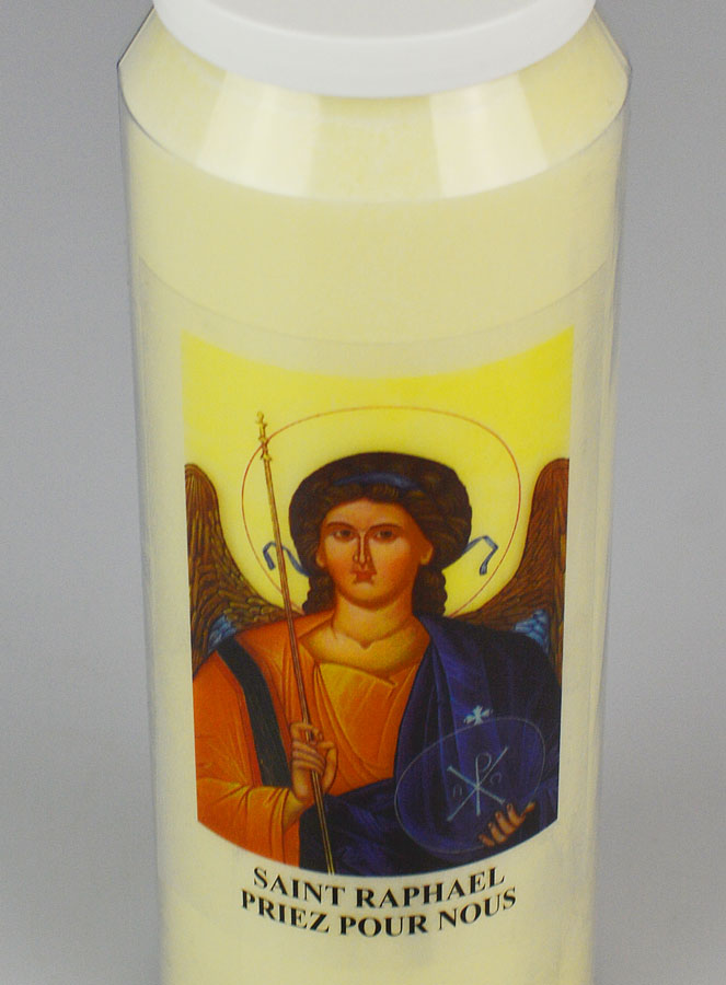 Bougie de Neuvaine Saint Raphaël Archange - 17.5cm (pic 4)