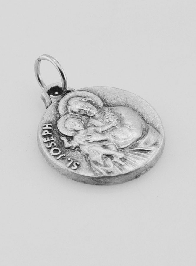 Médaille de Saint Joseph Argenté - 18 mm (pic 3)