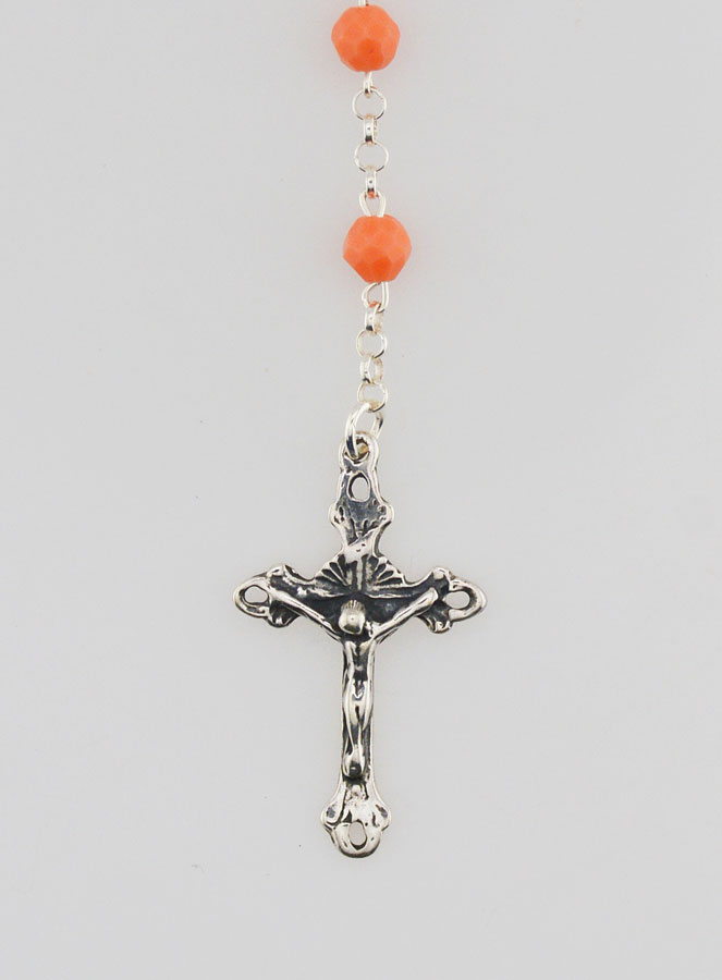 Chapelet en Argent Massif et Perles de Corail (pic 3)