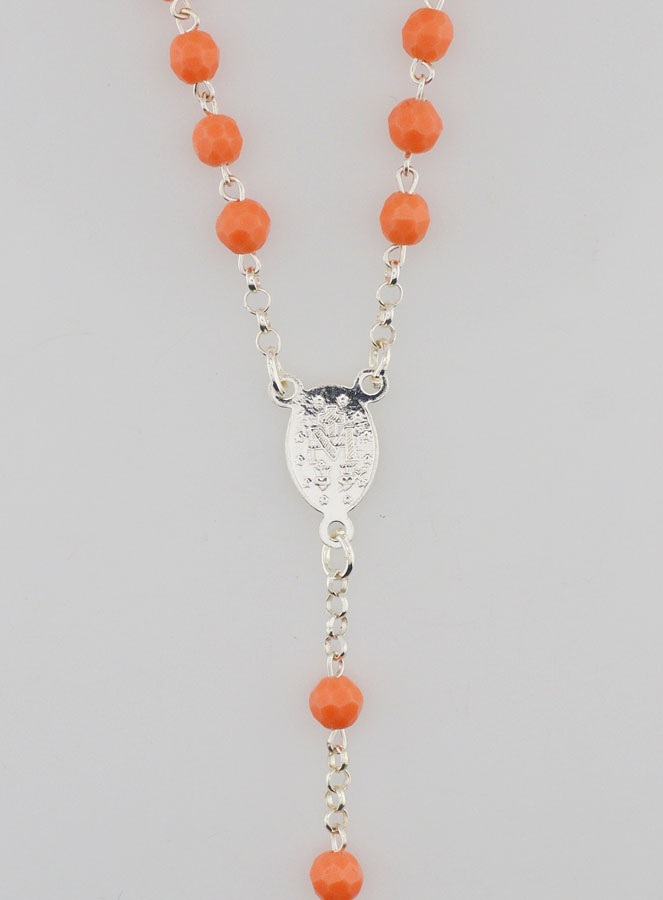 Chapelet en Argent Massif et Perles de Corail (pic 4)