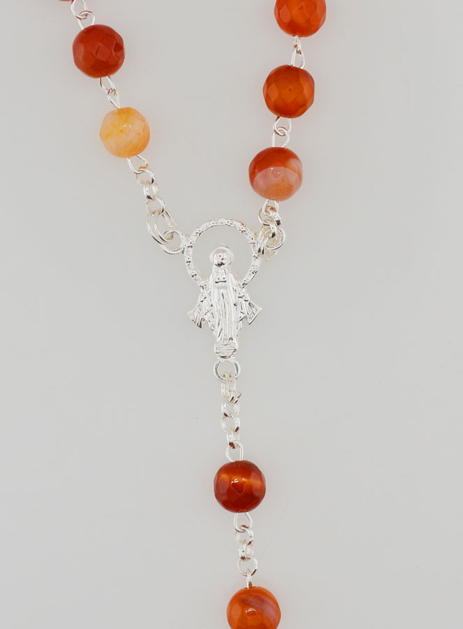 Chapelet en Argent Massif et Perles de Cornaline (pic 4)