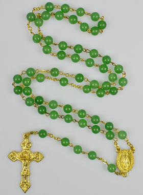Chapelet en Plaqué Or et Perles Aventurine Véritable (pic 1)