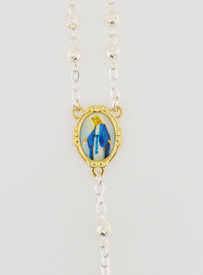 Chapelet Collier Mode en Argent et Plaqué Or (pic 3)
