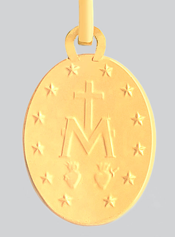 Médaille Miraculeuse Or 18 Carats avec Bords - 13 mm (pic 3)