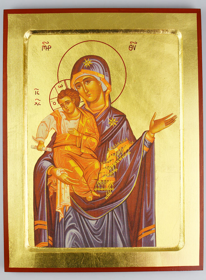 Icône Religieuse Byzantine Vierge de Tendresse - 30 cm (pic 1)