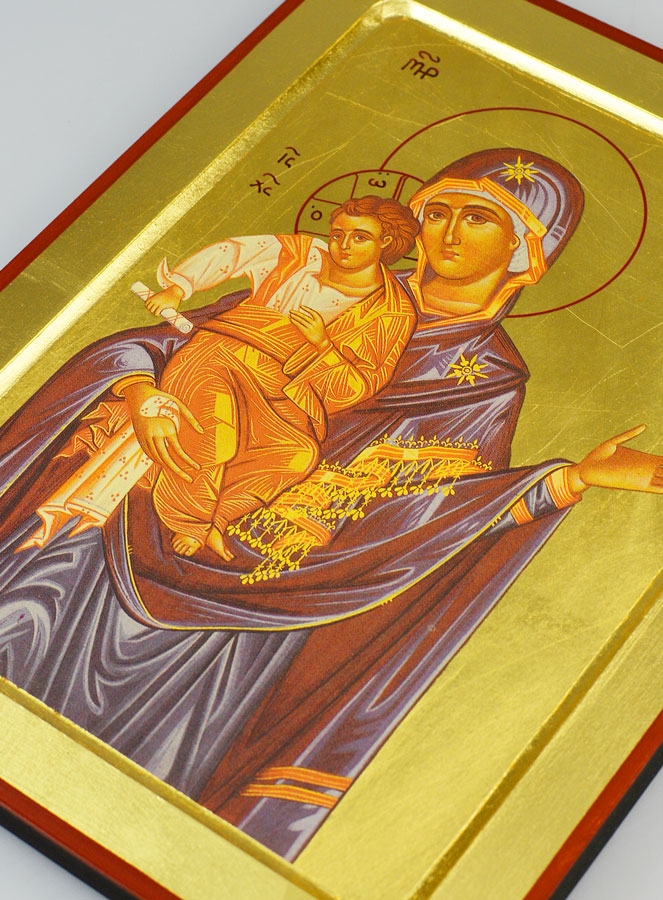 Icône Religieuse Byzantine Vierge de Tendresse - 30 cm (pic 3)