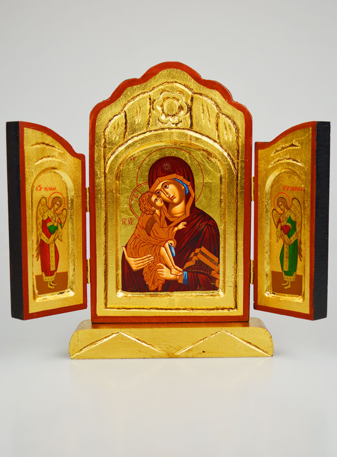 Icône Triptyque Vierge de Vladimir - 26 cm (pic 1)