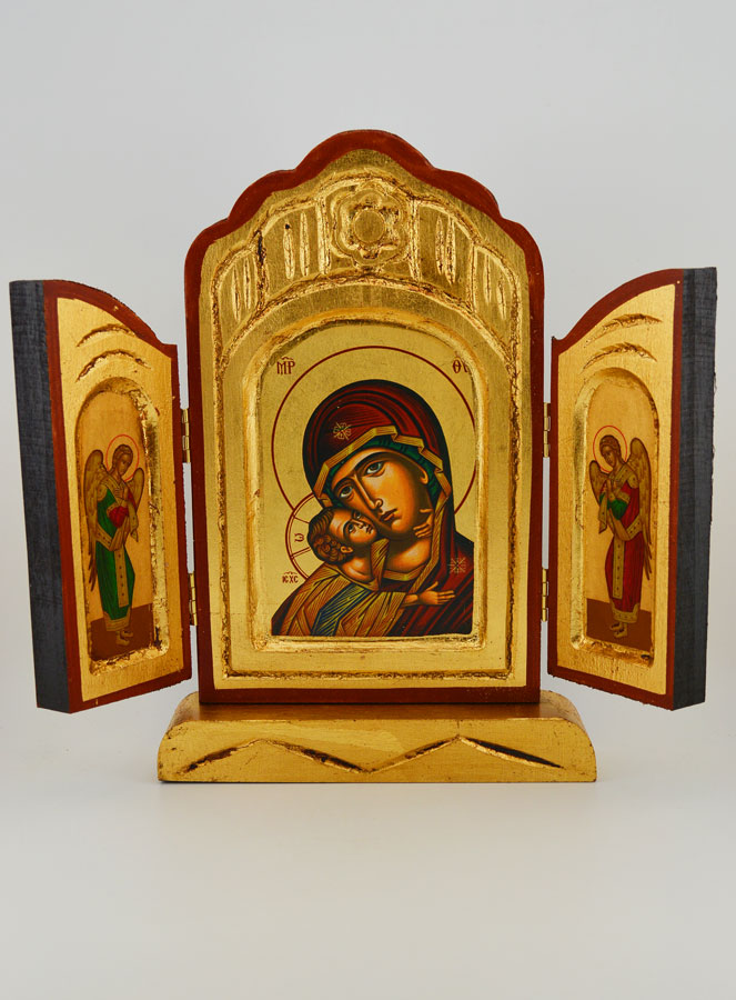 Icône Triptyque Vierge de Korsun - 26 cm (pic 1)