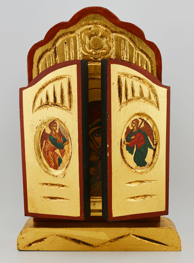 Icône Triptyque Vierge de Korsun - 26 cm (pic 2)