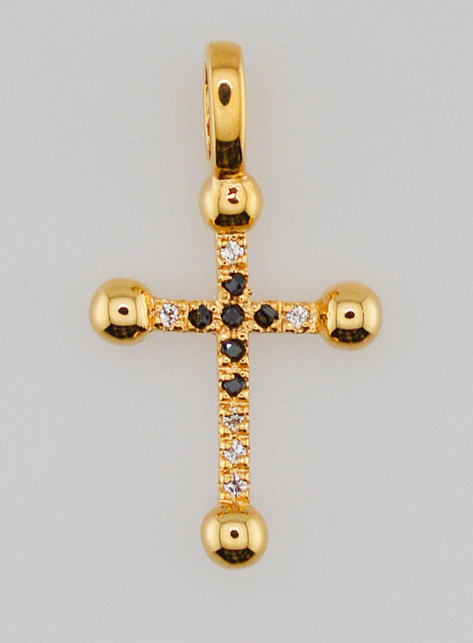 Croix en Plaqué Or et Diamants Strass - 20 mm (pic 1)