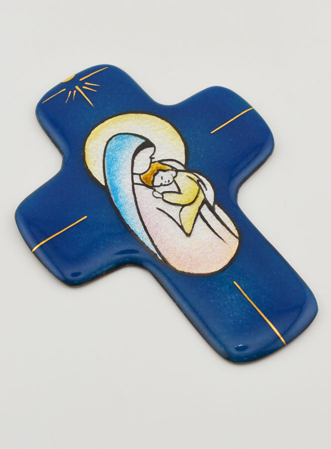 Croix de Communion Vierge de la Bonté en Emaux (pic 3)