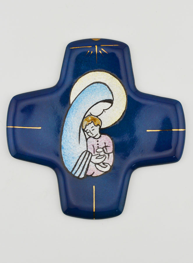 Croix Maternité Carrée en Emaux (pic 1)