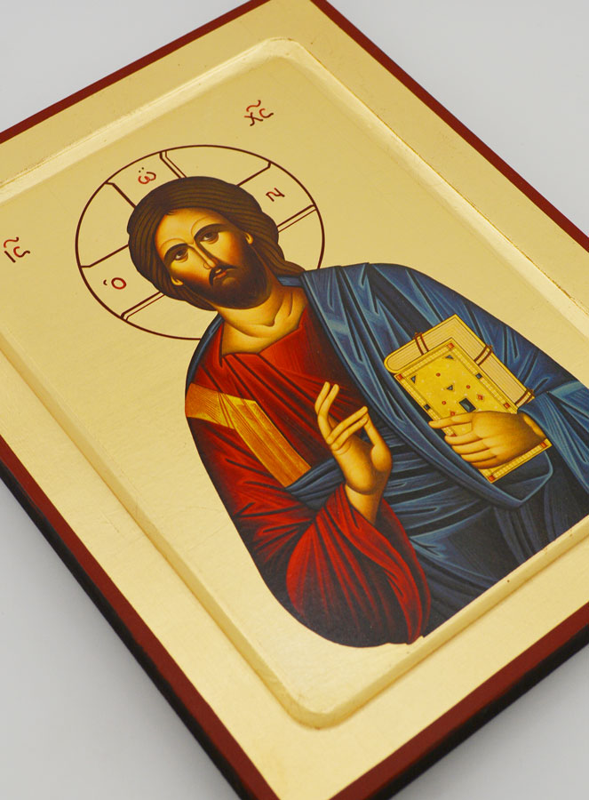 Icône du Christ Pantocrator - Feuille d'Or - 20 cm (pic 3)