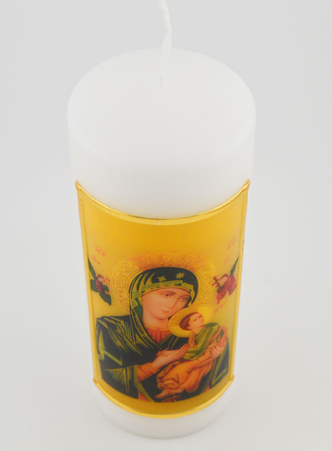 Cierge Souvenir de Communion Notre Dame du Perpétuel Secours (pic 2)