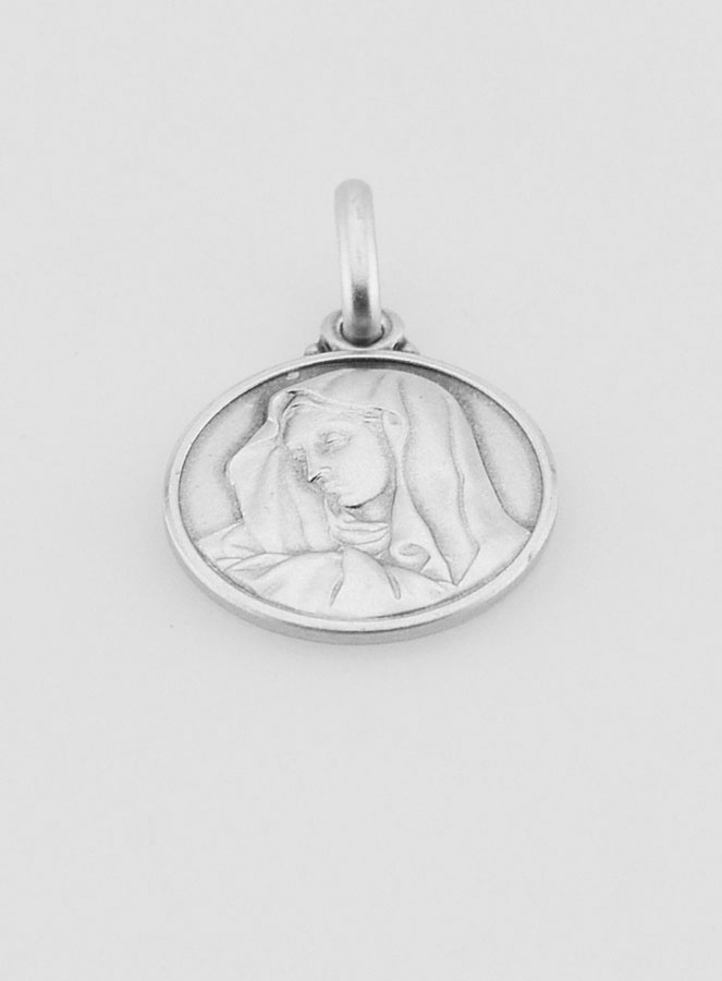 Médaille Vierge Marie au Voile en Argent 925/1000 (pic 2)