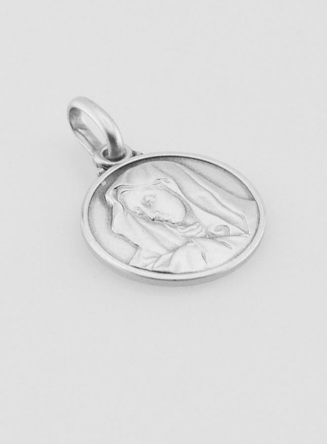 Médaille Vierge Marie au Voile en Argent 925/1000 (pic 3)