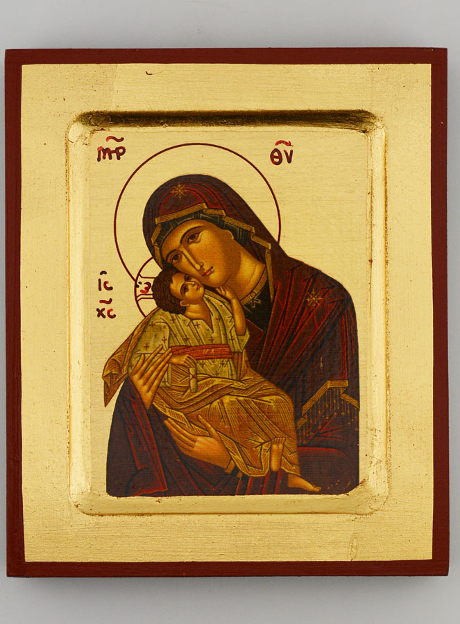 Icône Vierge de Tendresse sur Feuille d'Or (pic 1)