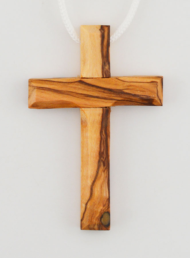 Croix d'Aube de Communion en Bois d'Olivier avec Cordon (pic 1)