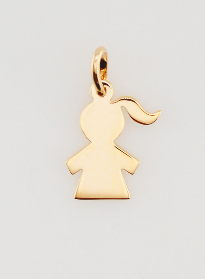 Pendentif Fille en Plaqué Or 18 Carats (pic 1)