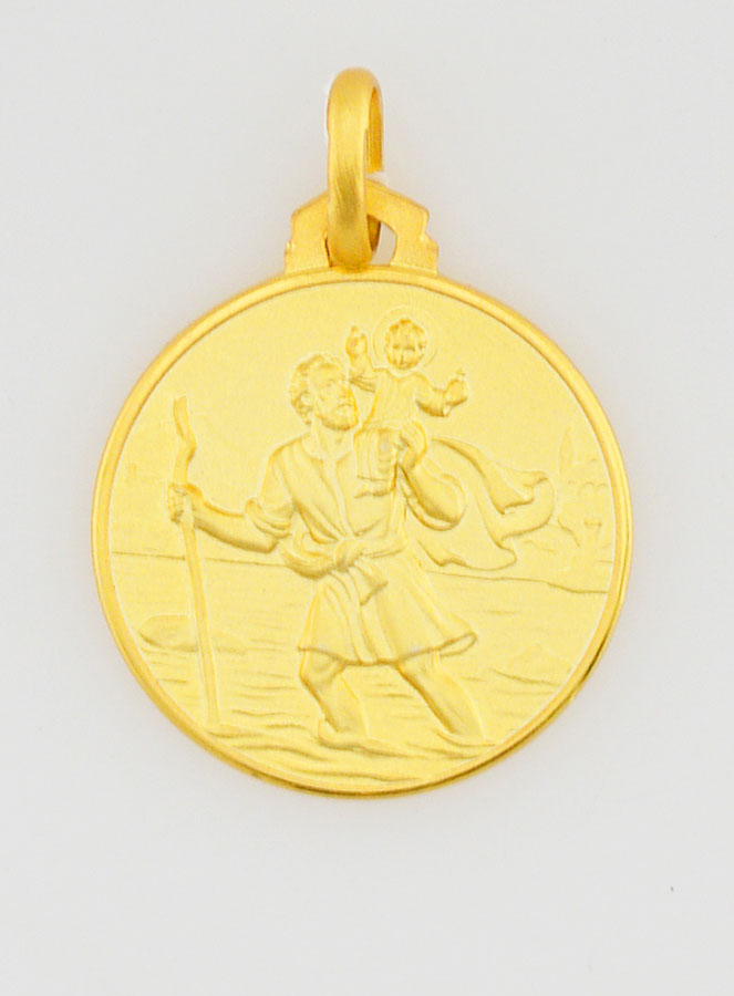 Médaille de Baptême Saint Christophe en Plaqué Or (pic 1)
